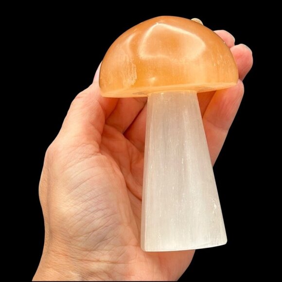 Selenite Crystal Mushroom Light Handcrafted Lamp Healing Glow Organic Home Décor - Picture 16 of 16